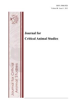 Animal-Industrial Complex‟ – a Concept & Method for Critical Animal Studies? Richard Twine