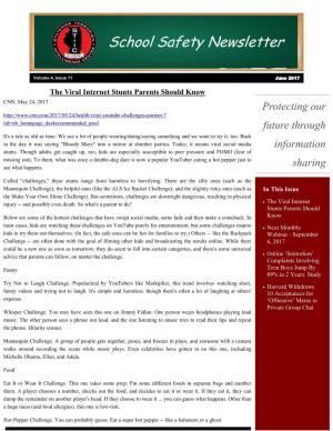 School Safety Newsletter Statewide Terrorism & Intelligence Center Mia Ray Langheim 2200 S