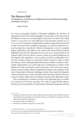 The Morisco Hell the Significance and Relevance of Aljamiado Texts for Muslim Eschatology and Islamic Literature