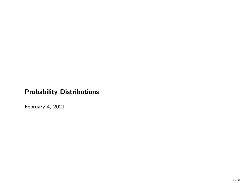 Probability Distributions