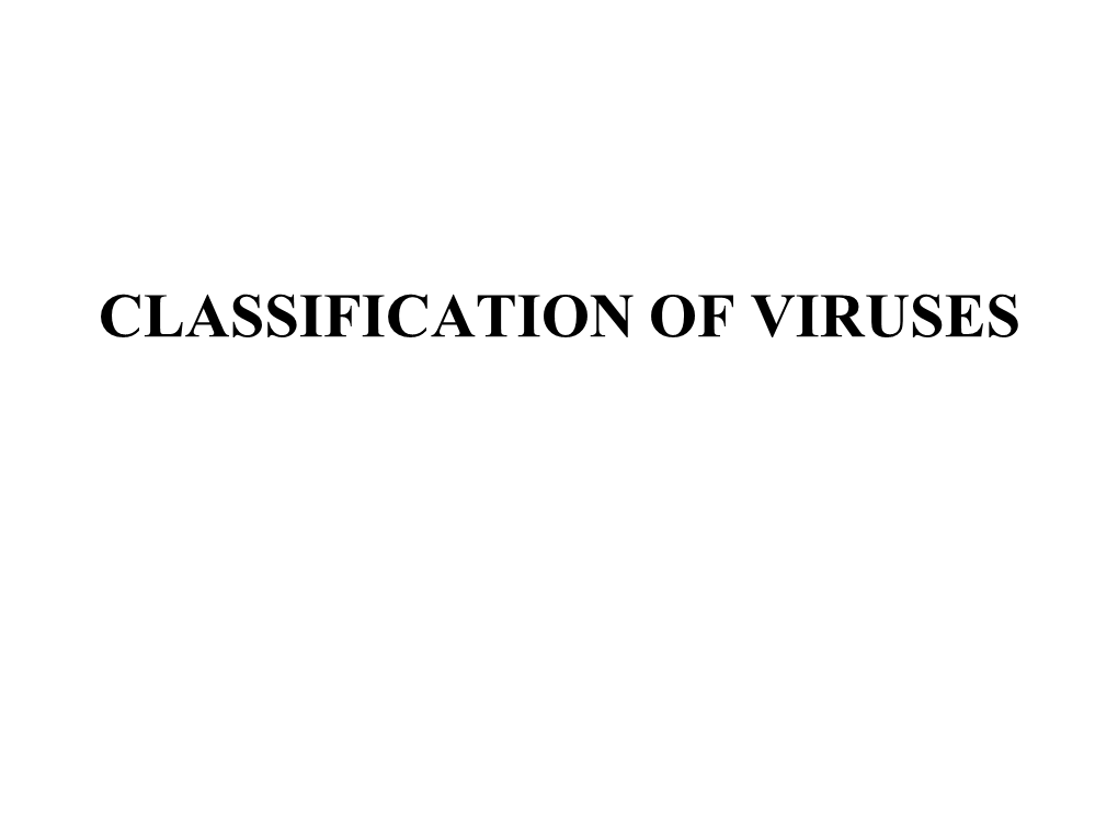 Classification of Viruses