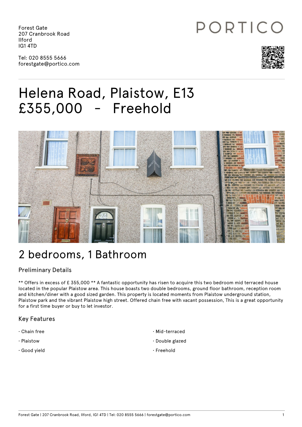 Helena Road, Plaistow, E13 £355000