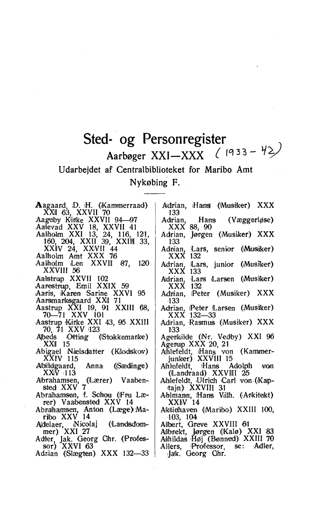 Sted· Og Personregister, )