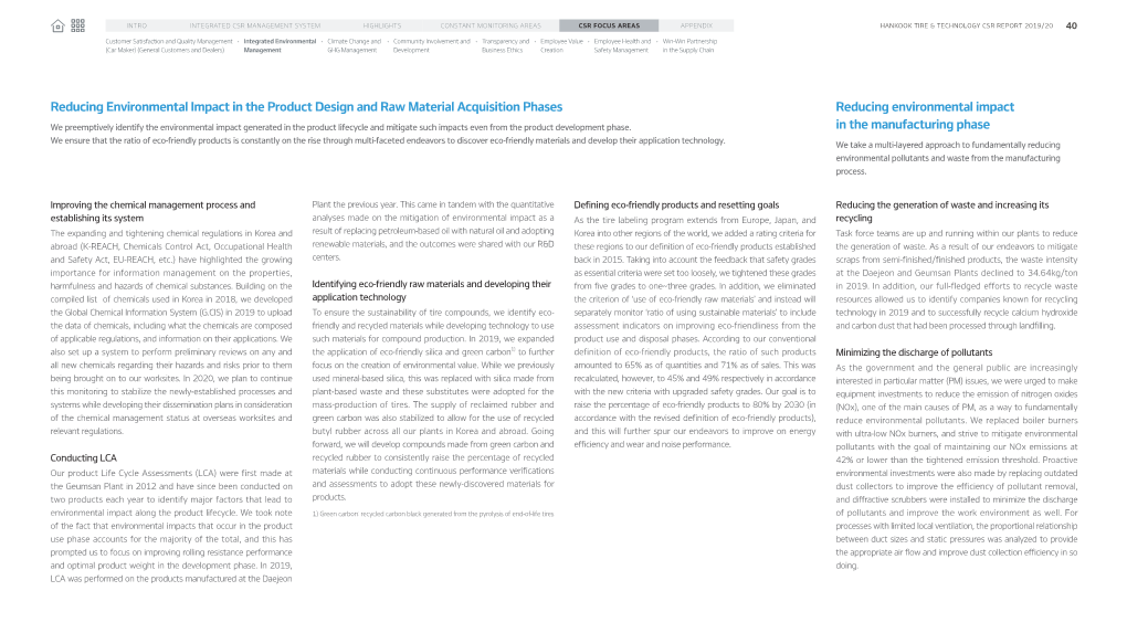 Reducing Environmental Impact in the Product Design and Raw Material Acquisition Phases Reducing Environmental Impact