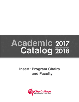 Insert: Program Chairs and Faculty Table of Contents