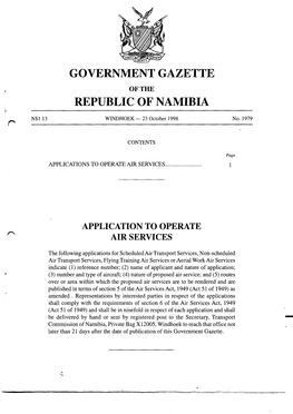 Government Gazette Republic of Namibia