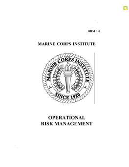 Operational Risk Management (Marine Corps Institute, 2002)