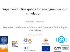 Superconducting Qubits for Analogue Quantum Simulation