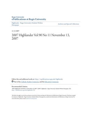 2007 Highlander Vol 90 No 11 November 13, 2007
