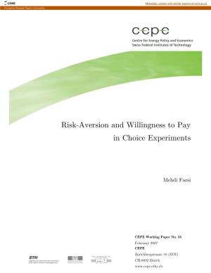 Risk-Aversion and Willingness to Pay in Choice Experiments