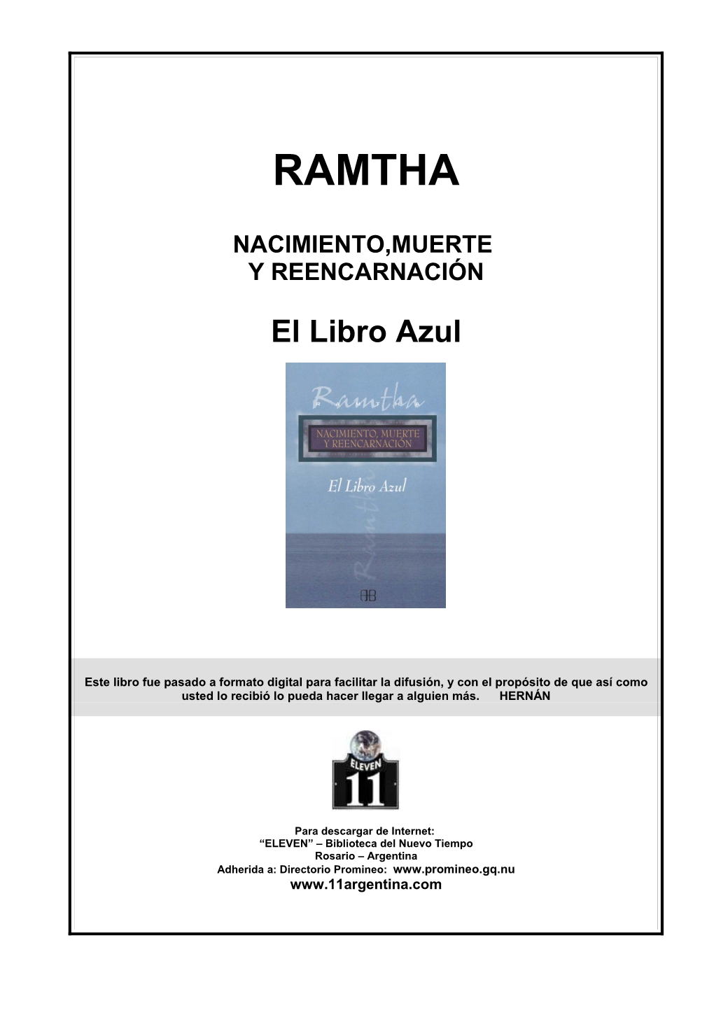 EL LIBRO AZUL ( Ramtha )