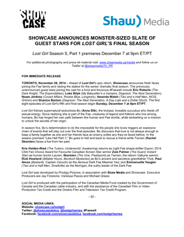 Showcase Announces Monster-Sized Slate of Guest Stars for Lost Girl’S Final Season