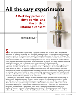 The Easy Experiments a Berkeley Professor, Dirty Bombs, and the Birth of Informed Consent