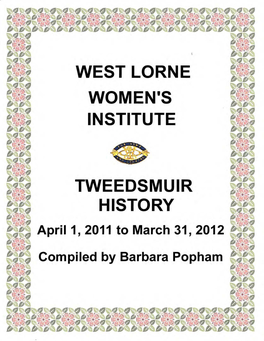 West Lorne Women's Institute Tweedsmuir History