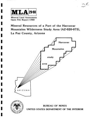 Of a Part of the Harcuvar | Mountains Wilderness Study Area (AZ-020-075), | La Paz County, Arizona