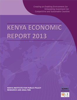 Kenya Economic Report 2013 Report Economic Kenya 9 789966 058010 01