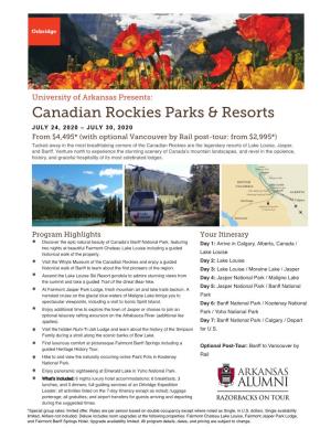 Canadian Rockie Park & Re Ort