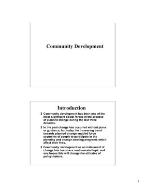 Community Development Introduction