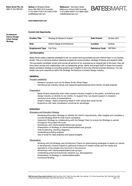 Current Job Opportunity Position Title Strategy & Research