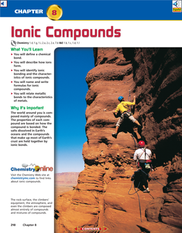 Chapter 8: Ionic Compounds