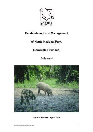Establishment and Management of Nantu National Park, Gorontalo
