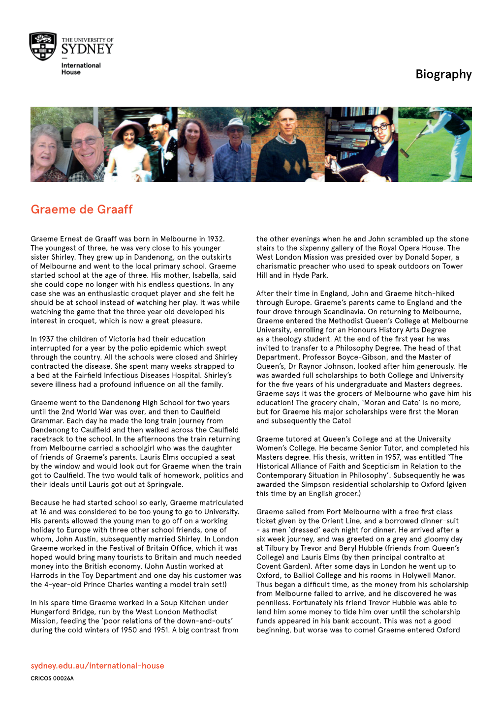 Graeme De Graaff Biography