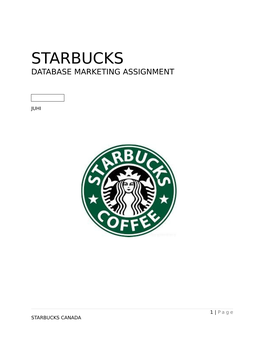 Starbucks Database Marketing Assignment