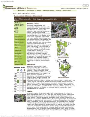 Species Profile: Minnesota DNR