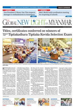Titles, Certificates Conferred on Winners of 72Nd Tipitakadhara Tipitaka Kovida Selection Exam