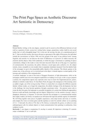 The Print Page Space As Aesthetic Discourse Art Semiotic in Democracy