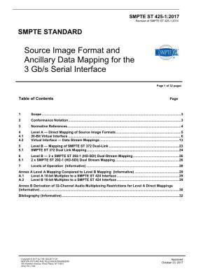 Source Image Format and Ancillary Data Mapping for the 3 Gb/S Serial
