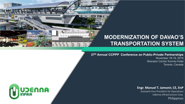 Modernization of Davao, Philippines Transportation System
