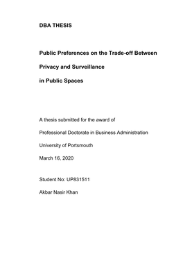 Public Preferences on the Trade-Off Between Privacy and Surveillance in Public Spaces