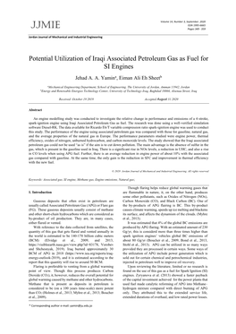 Potential Utilization of Iraqi Associated Petroleum Gas As Fuel for SI Engines