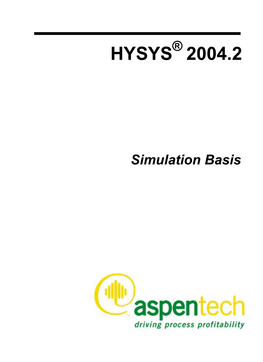 HYSYS Simulation Basis