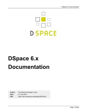 Dspace 6.X Documentation