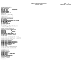 Subdivision Names Guilford County Planning & Inspections Report Date