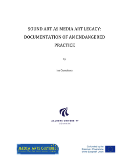 Sound Art As Media Art Legacy: Documentation of an Endangered Practice