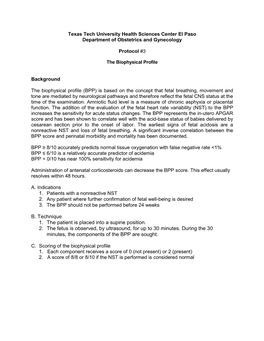 Biophysical Profile