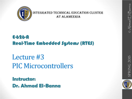 Lecture #3 PIC Microcontrollers