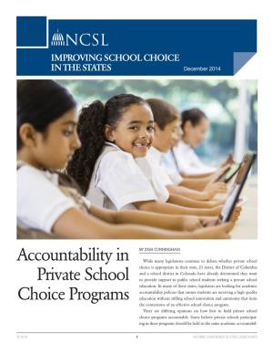Accountability in Private School Choice Programs