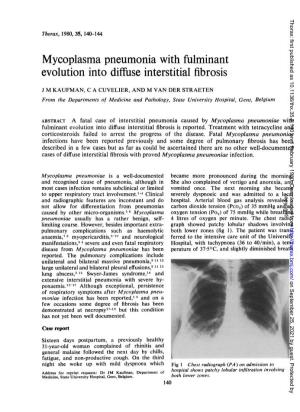 Mycoplasma Pneumonia with Fulminant Evolution Into Diffuse Interstitial Fibrosis