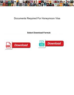 Documents Required for Honeymoon Visa