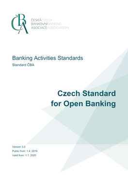 Czech Standard for Open Banking (V 3.0)