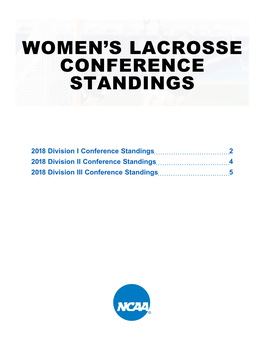 Women's Lacrosse Conference Standings