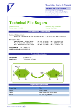 Technical File Sugars