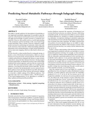 Predicting Novel Metabolic Pathways Through Subgraph Mining