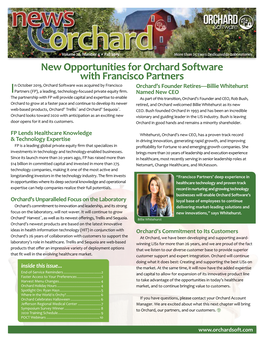 New Opportunities for Orchard Software with Francisco Partners