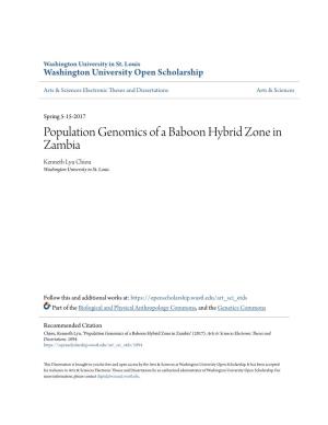 Population Genomics of a Baboon Hybrid Zone in Zambia Kenneth Lyu Chiou Washington University in St