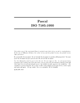 ISO-7185 Standard Pascal